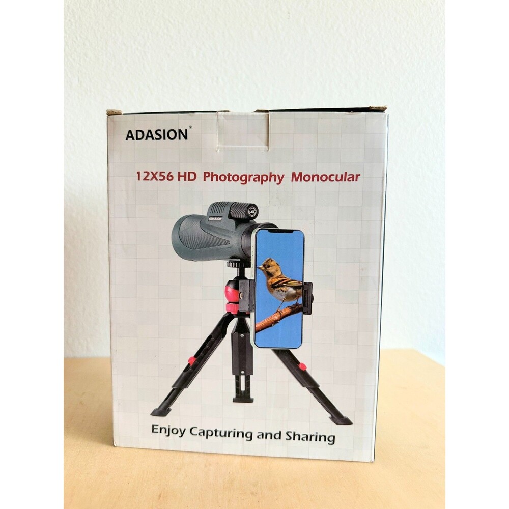 NIB NEW Adasion 12 x 56 HD Photography Monocular 12x Magnification with Tripod